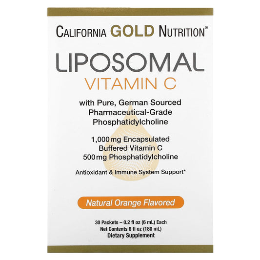 California Gold Nutrition-Liposomal Vitamin C-1,000 mg-30 Packets-0.2 fl oz (6 ml) Each