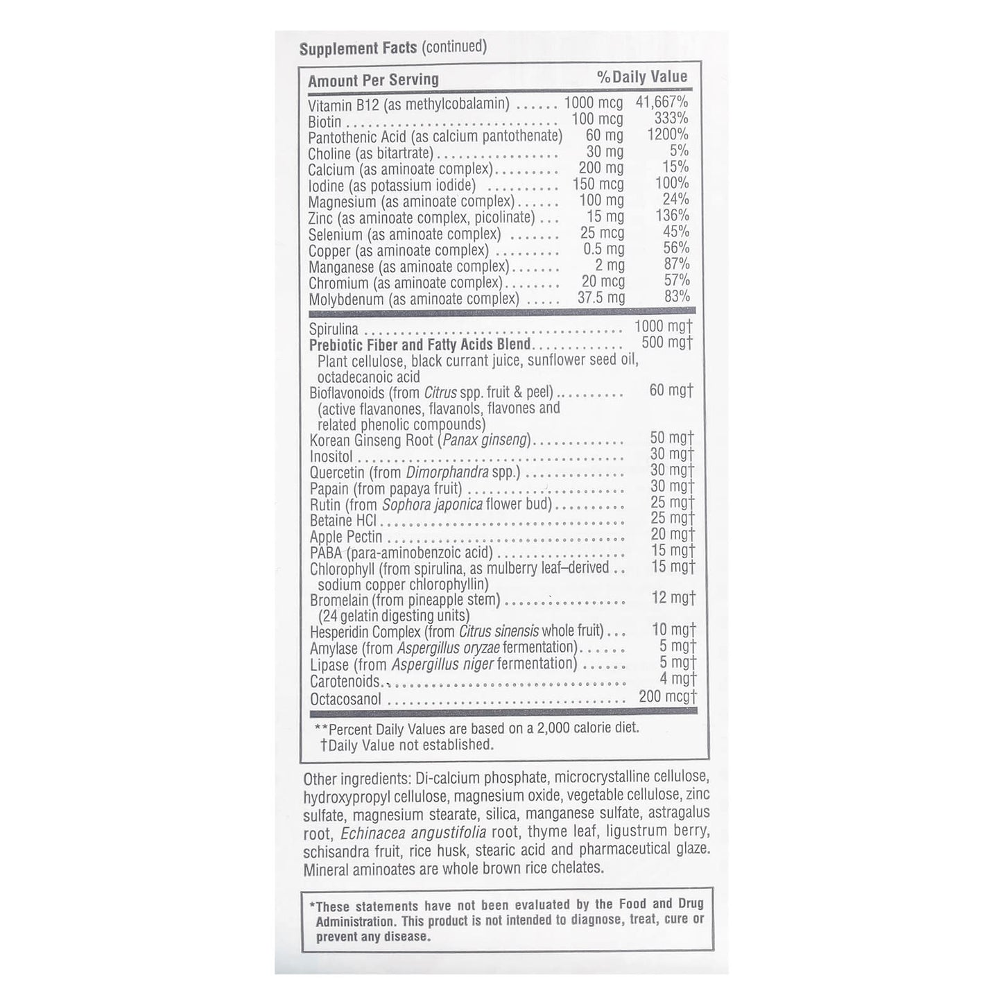 NaturesPlus, Source of Life, Original Mini-Tabs, Multivitamin & Mineral Supplement with Concentrated Whole Foods, Iron-Free, 180 Tablets