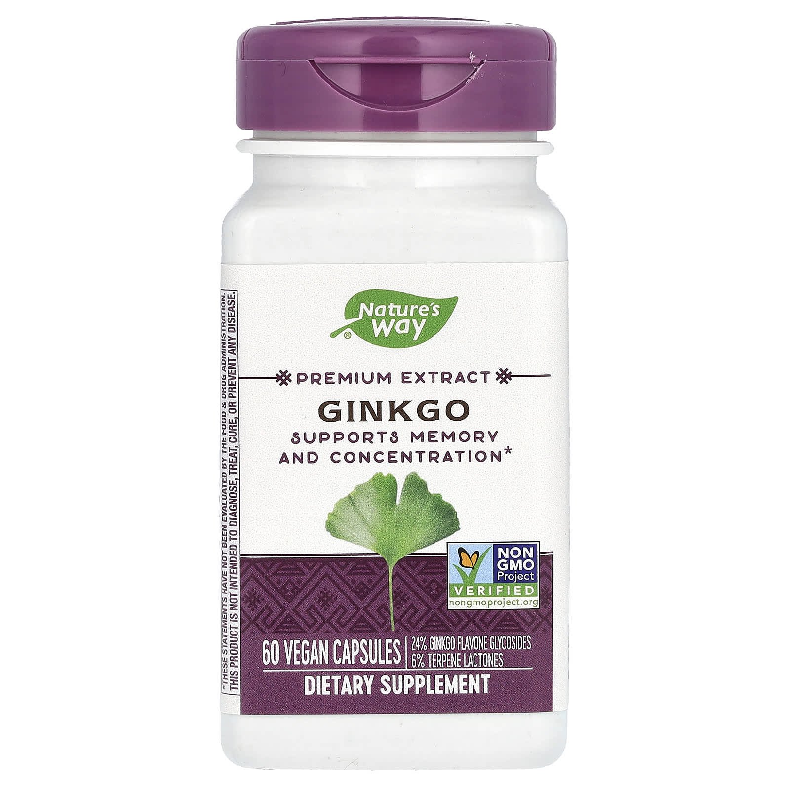 Nature's Way-Premium Extract-Ginkgo-60 Vegan Capsules