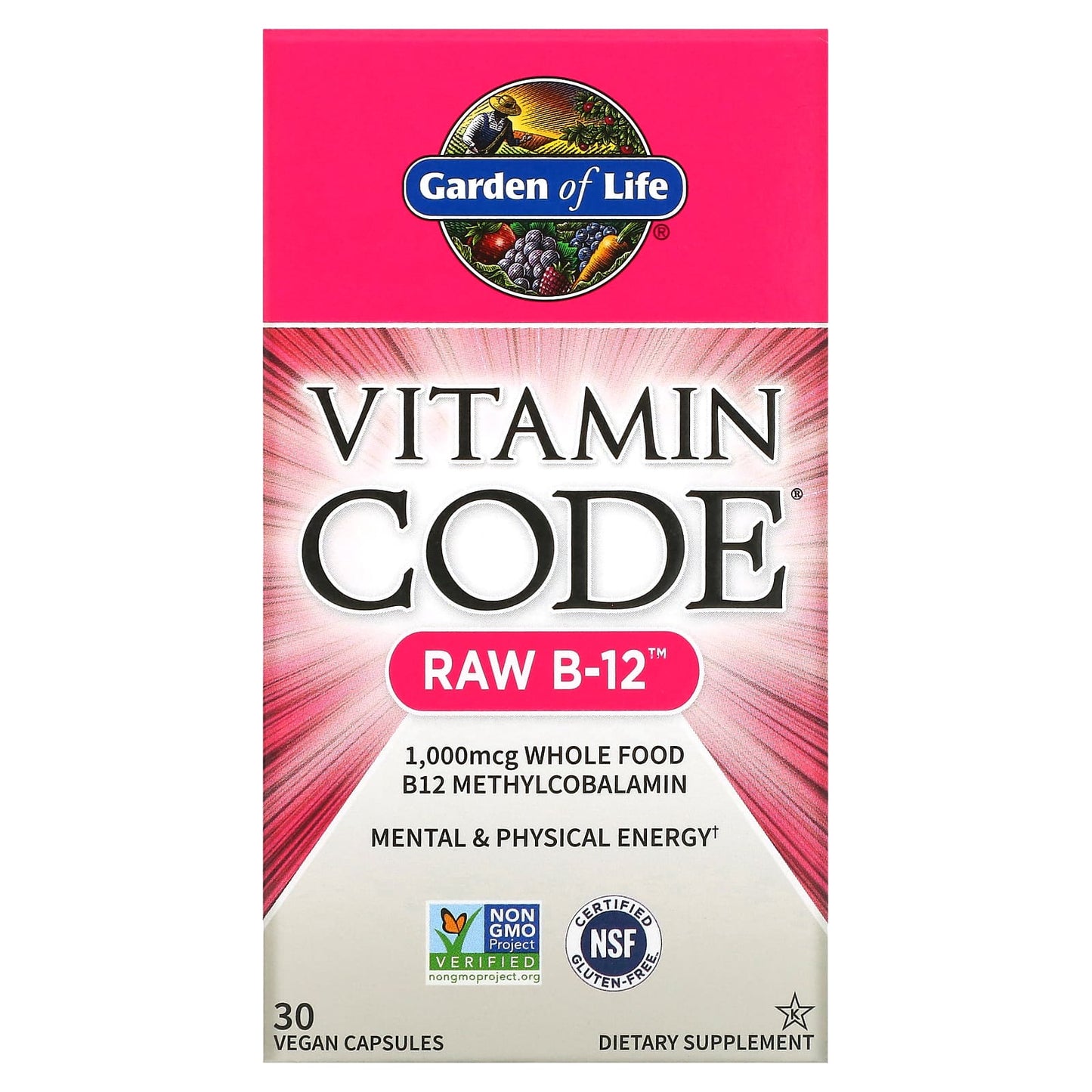 Garden of Life-Vitamin Code-RAW B-12-30 Vegan Capsules