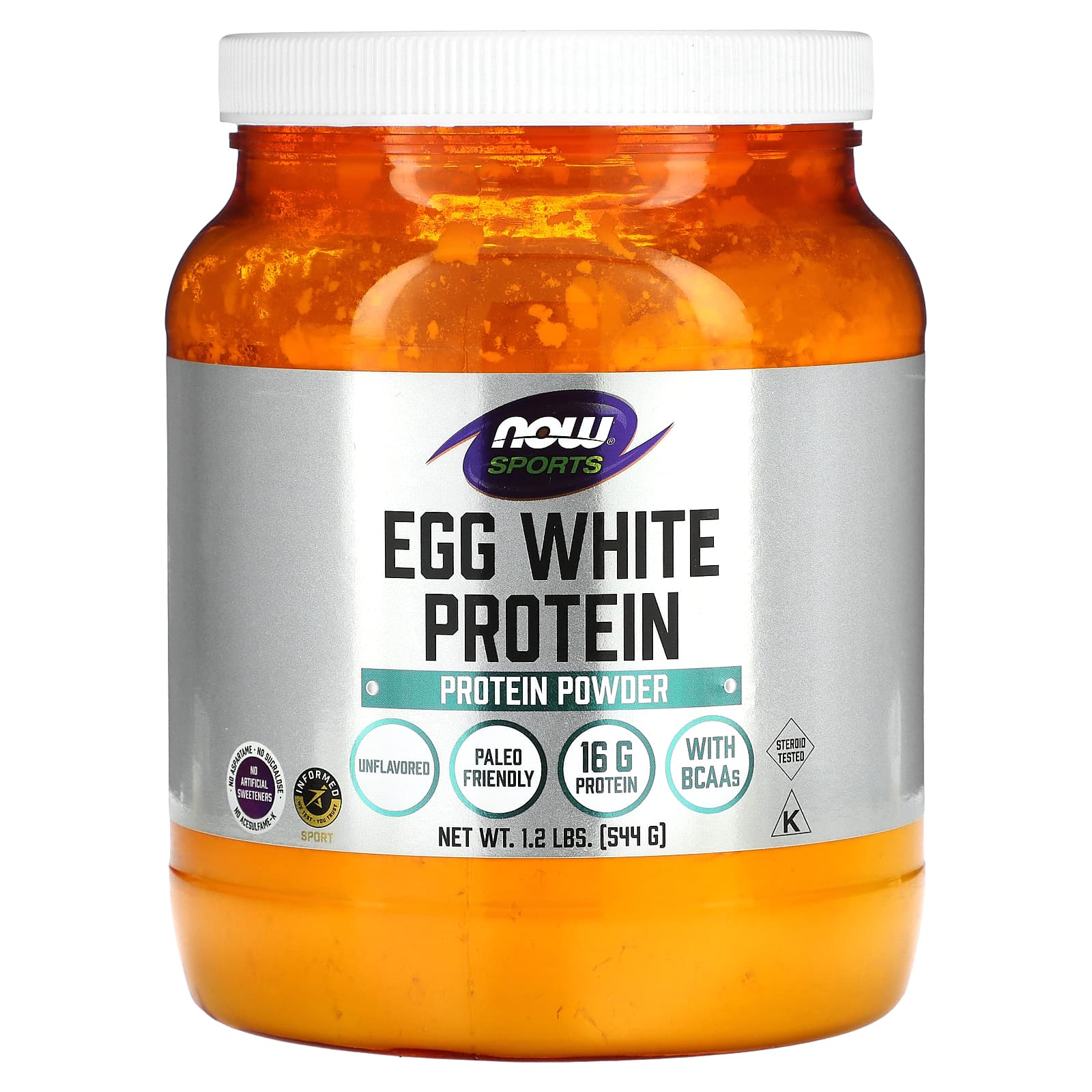 NOW Foods-Sports-Egg White Protein-Protein Powder-Unflavored-1.2 lbs (544 g)