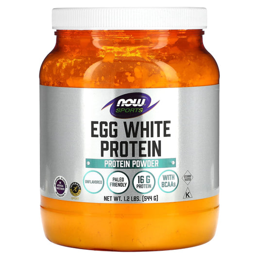 NOW Foods-Sports-Egg White Protein-Protein Powder-Unflavored-1.2 lbs (544 g)