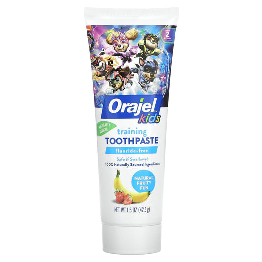 Orajel-Kids-Paw Patrol Training Toothpaste-Fluoride Free-0-3 Years-Natural Fruity Fun-1.5 oz (42.5 g)