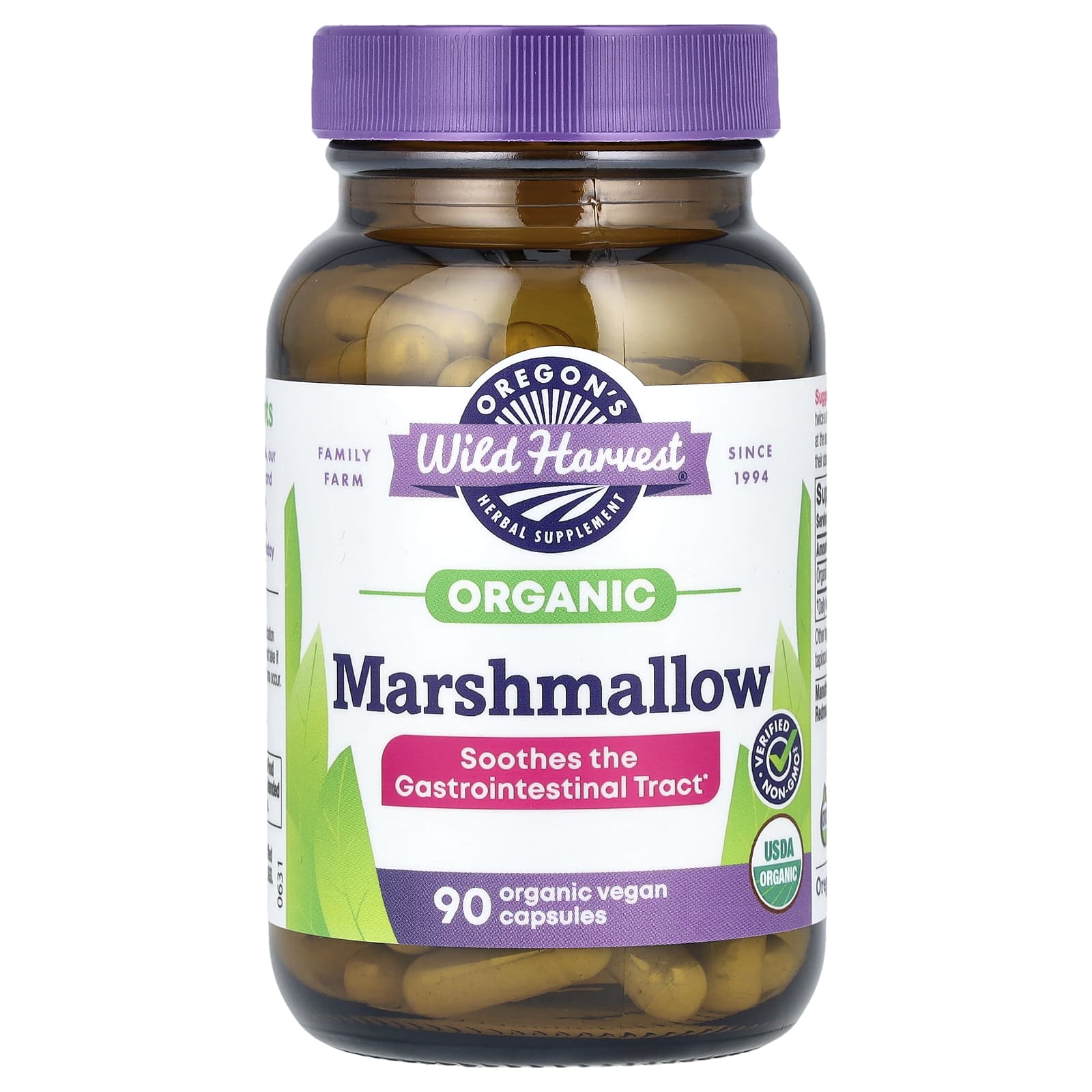 Oregon's Wild Harvest-Organic Marshmallow-90 Organic Vegan Capsules