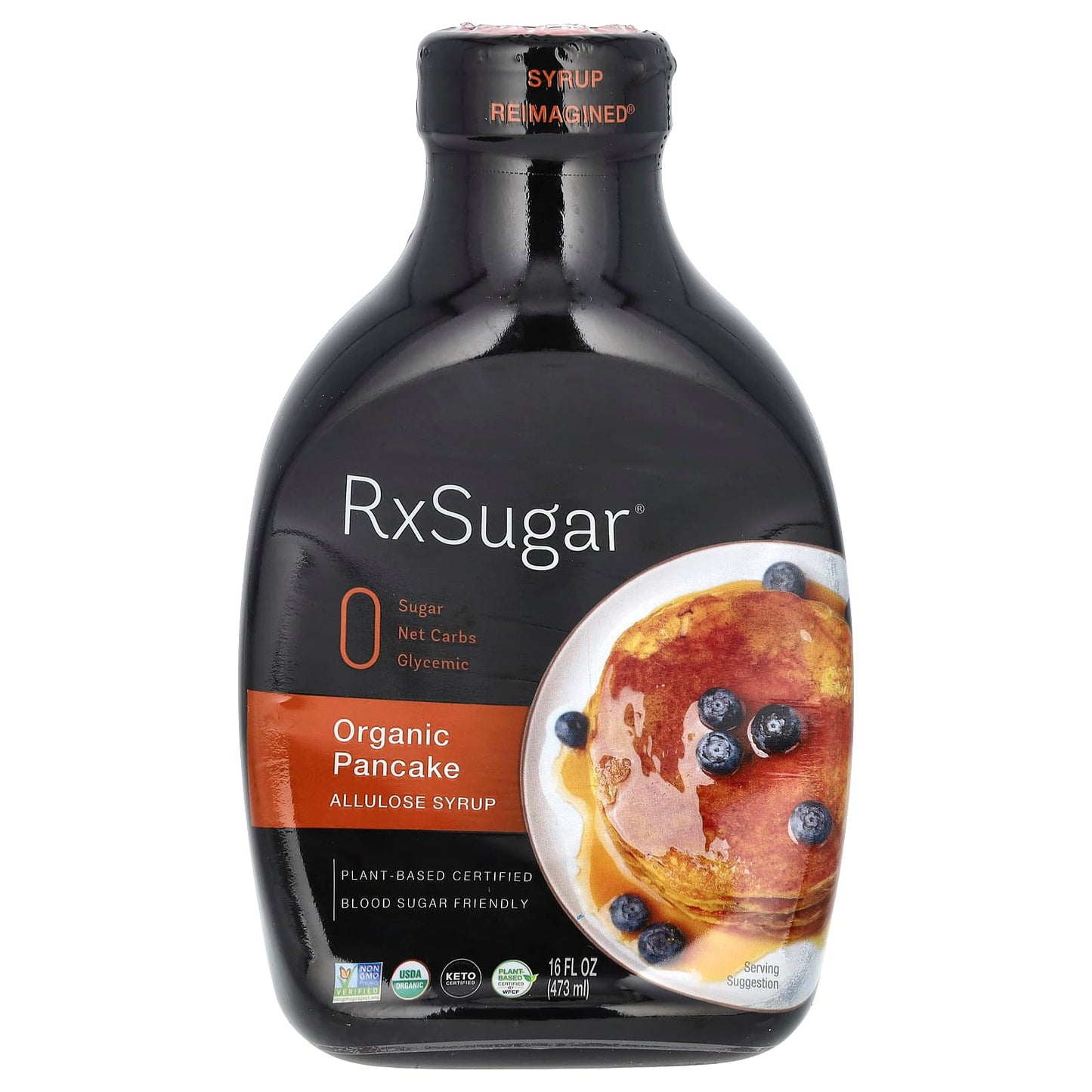 RxSugar-Organic Pancake Allulose Syrup-16 fl oz (473 ml)