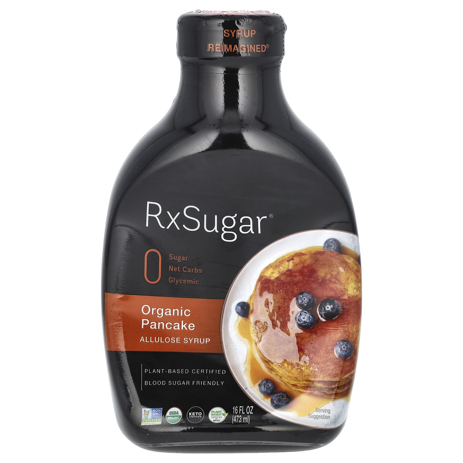 RxSugar-Organic Pancake Allulose Syrup-16 fl oz (473 ml)