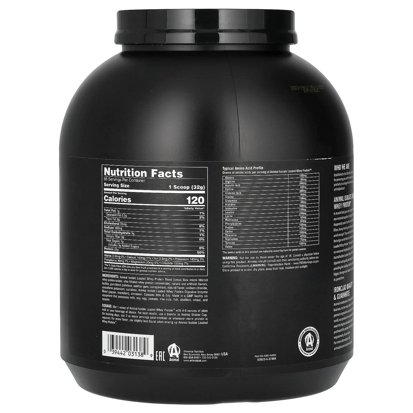 Animal, Isolate Loaded Whey Protein, Frosted Cinnamon Bun, 4 lbs (1.81 kg)