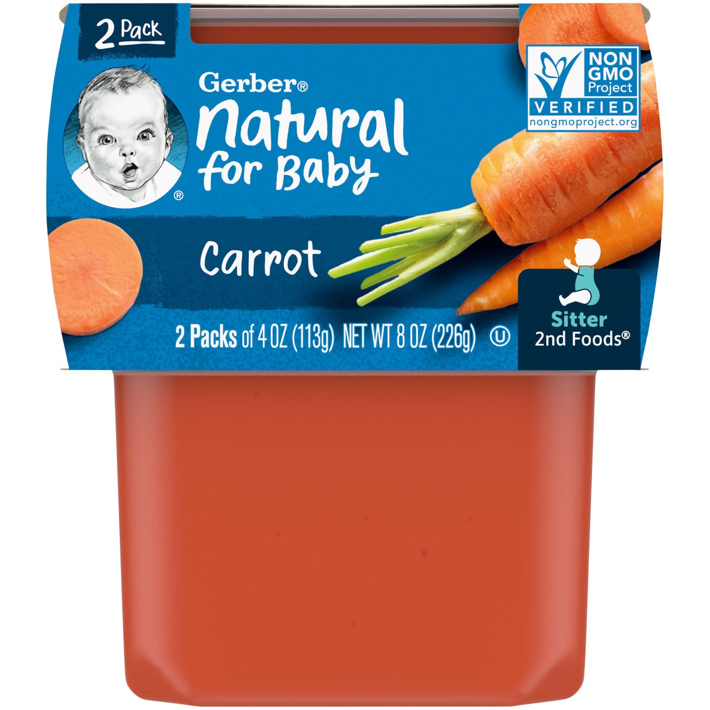 Gerber-Natural for Baby-2nd Foods-Carrot-2 Pack-4 oz (113 g) Each