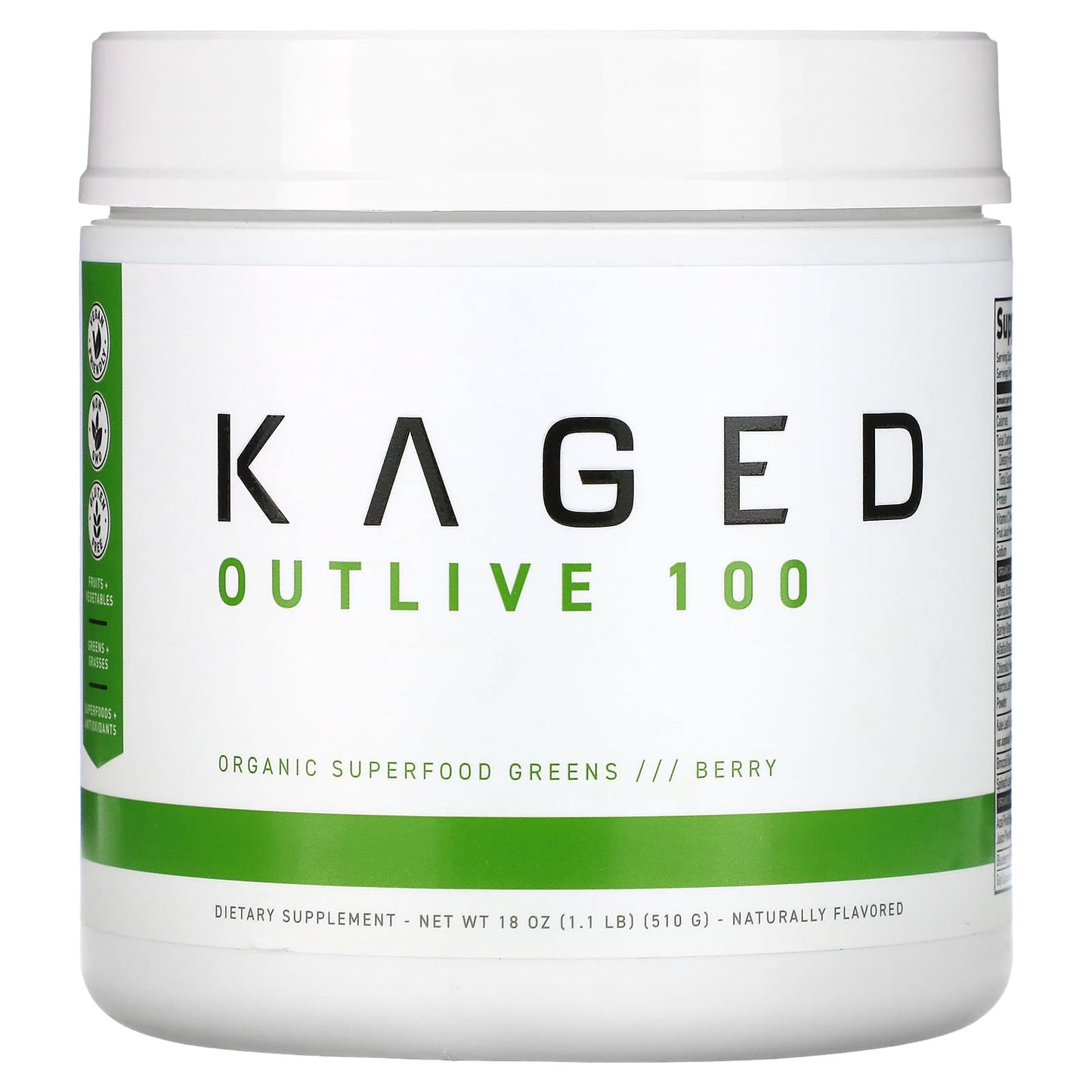 Kaged-Outlive 100-Organic Superfood Greens-Berry-1.1 lb (510 g)