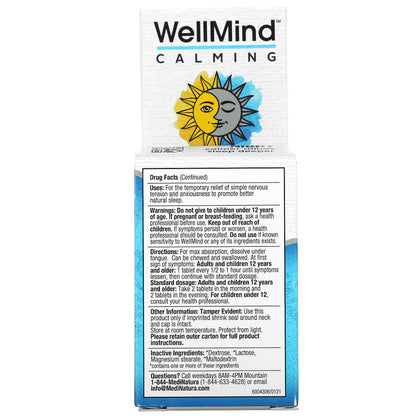 MediNatura, WellMind Calming Day/Night, 100 Tablets