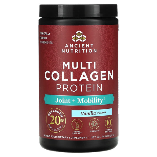 Ancient Nutrition-Multi Collagen Protein-Joint + Mobility-Vanilla-7.48 oz (212 g)