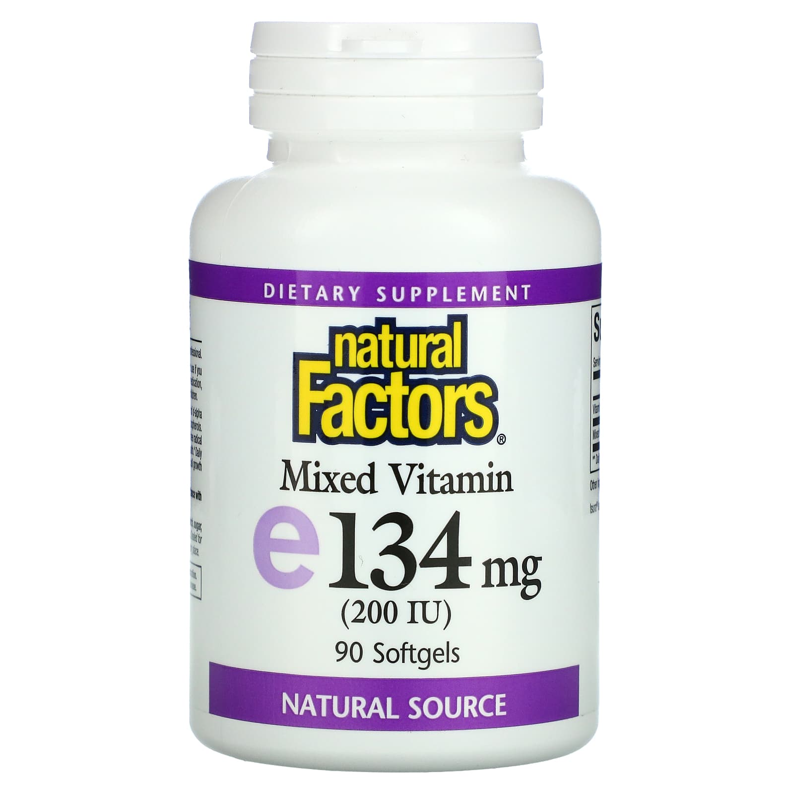 Natural Factors-Mixed Vitamin E-134 mg (200 IU)-90 Softgels