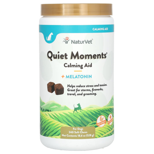 NaturVet-Quiet Moments-Calming Aid + Melatonin-For Dogs-240 Soft Chews-18.6 oz (528 g)