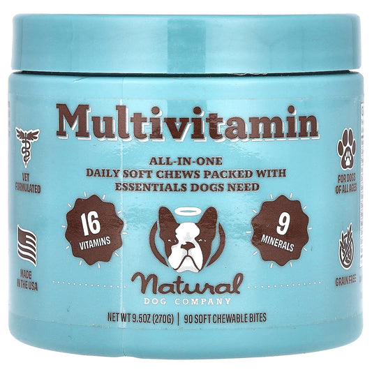 Natural Dog Company-Multivitamin-For Dogs-All Ages-90 Soft Chewable Bites-9.5 oz (270 g)