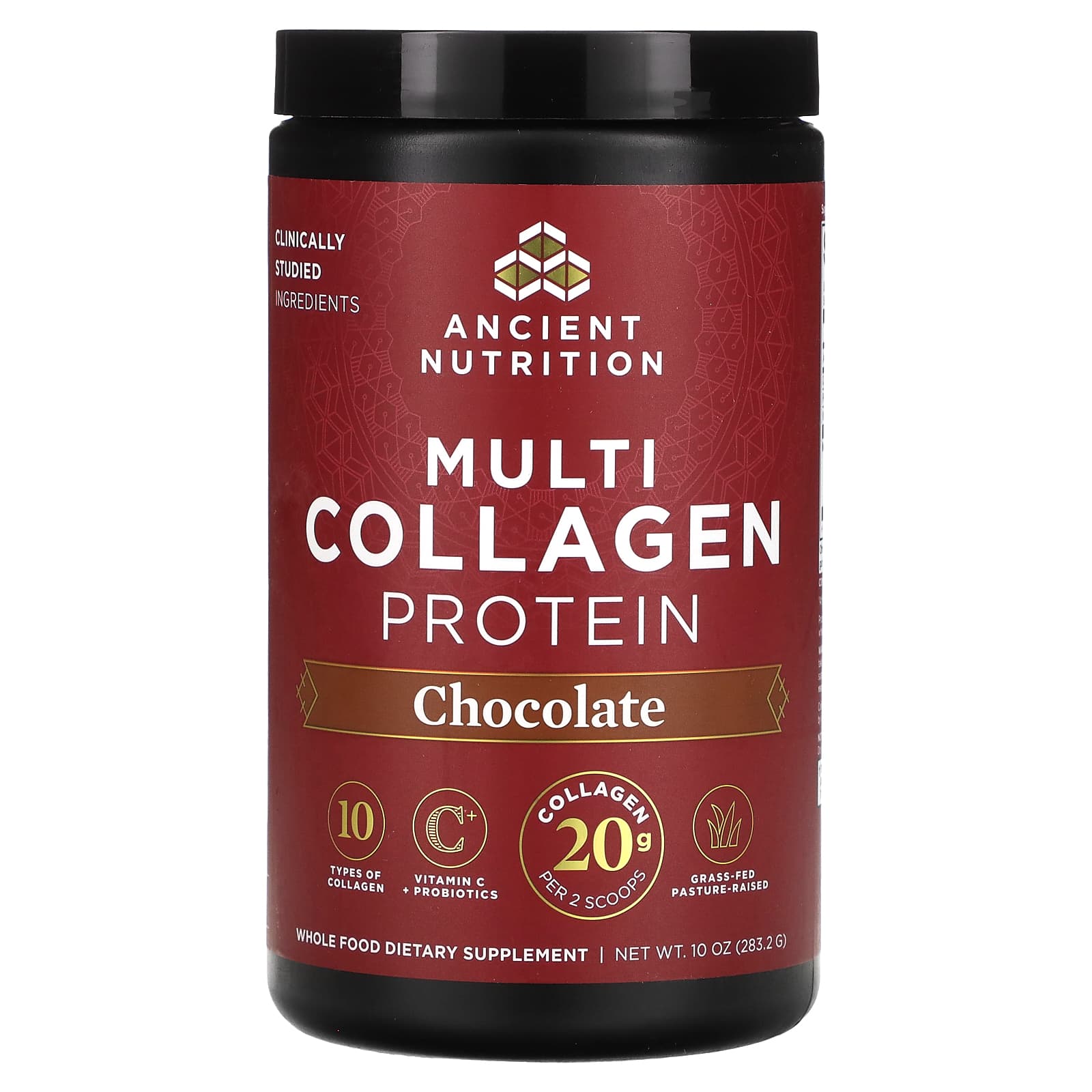 Ancient Nutrition-Multi Collagen Protein-Chocolate-10 oz (283.2 g)