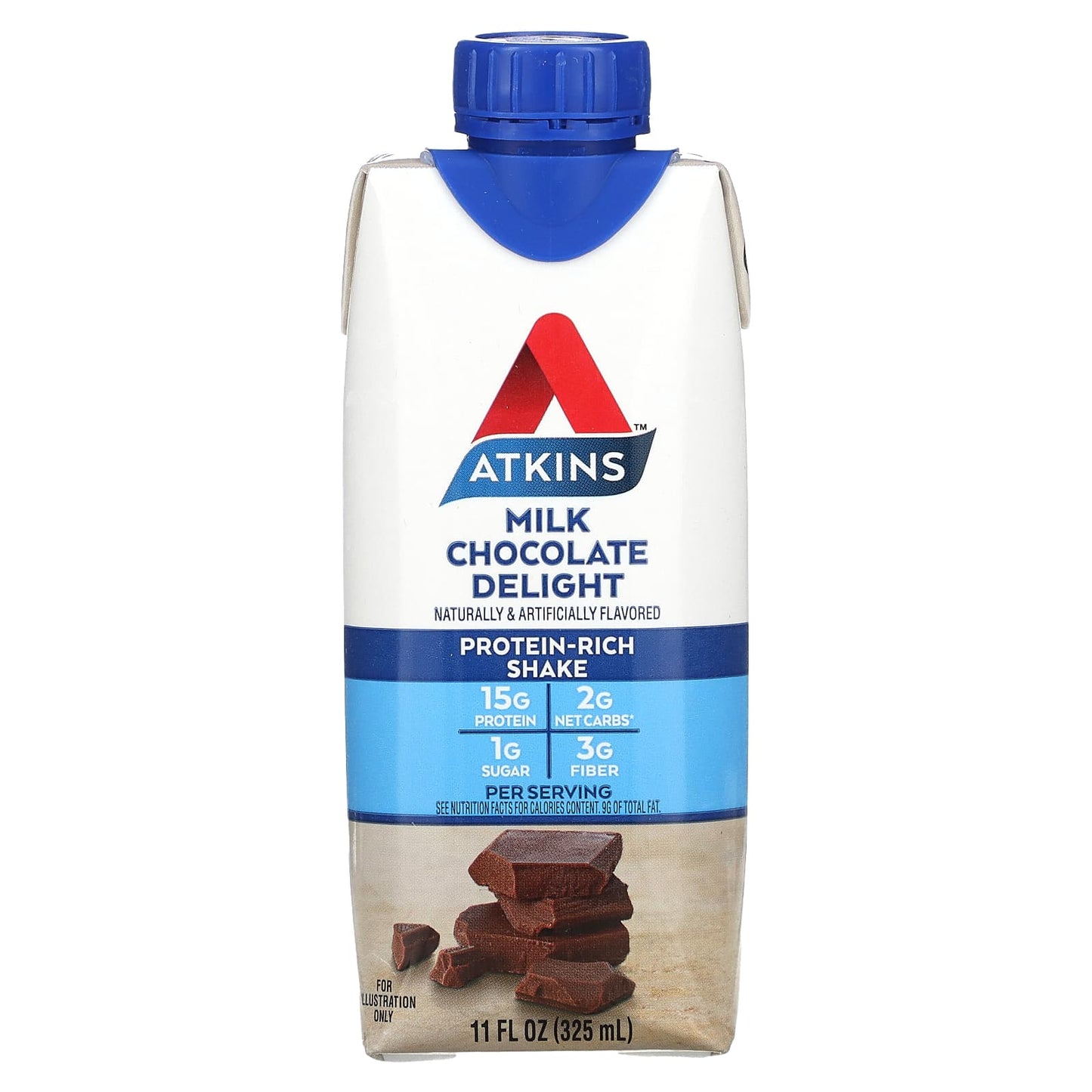 Atkins, Protein-Rich Shake, Milk Chocolate Delight, 4 Shakes, 11 fl oz (325 ml) Each