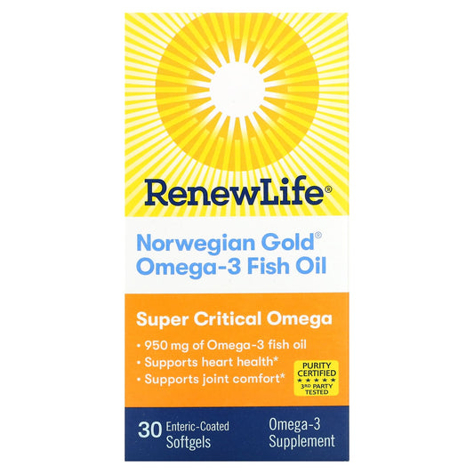 Renew Life-Norwegian Gold Omega-3 Fish Oil-950 mg-30 Enteric-Coated Softgels