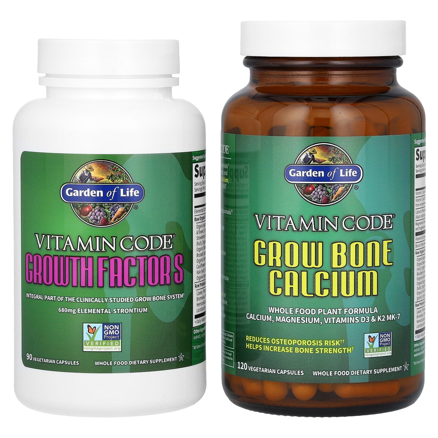 Garden of Life, Vitamin Code, Grow Bone System, 2 Bottles