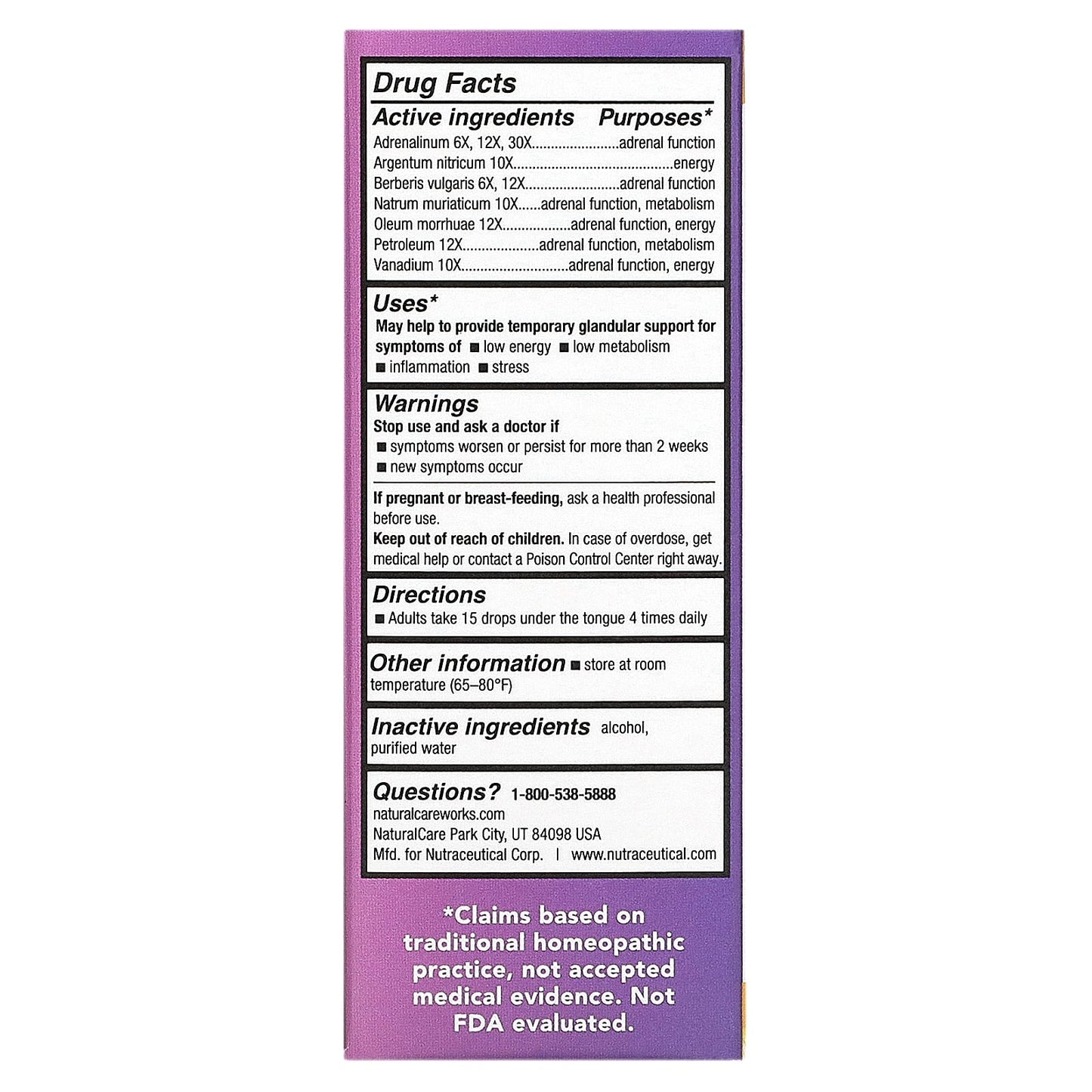 NaturalCare, Adrenal Support Liquid Drops, 1 fl oz (30 ml)