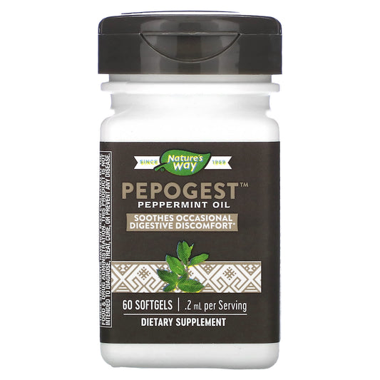 Nature's Way-Pepogest-Peppermint Oil-.2 mg-60 Softgels