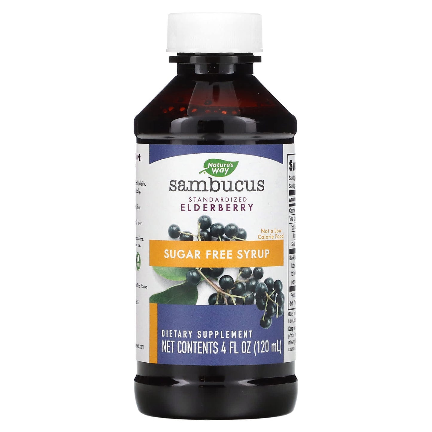 Nature's Way, Sambucus, Standardized Elderberry, Sugar-Free Syrup, 4 fl oz (120 ml)