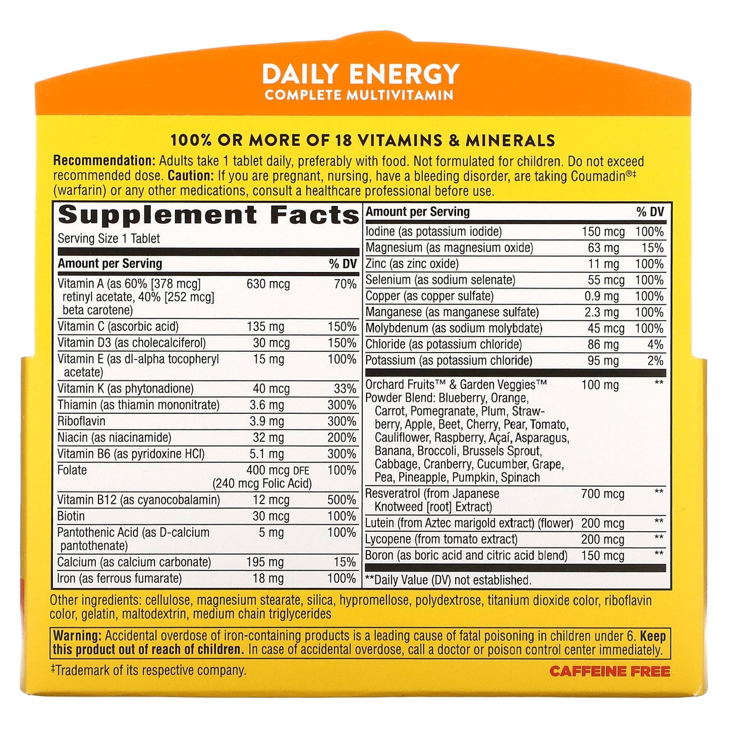 Nature's Way, Alive! Daily Energy, Complete Multivitamin, 60 Tablets