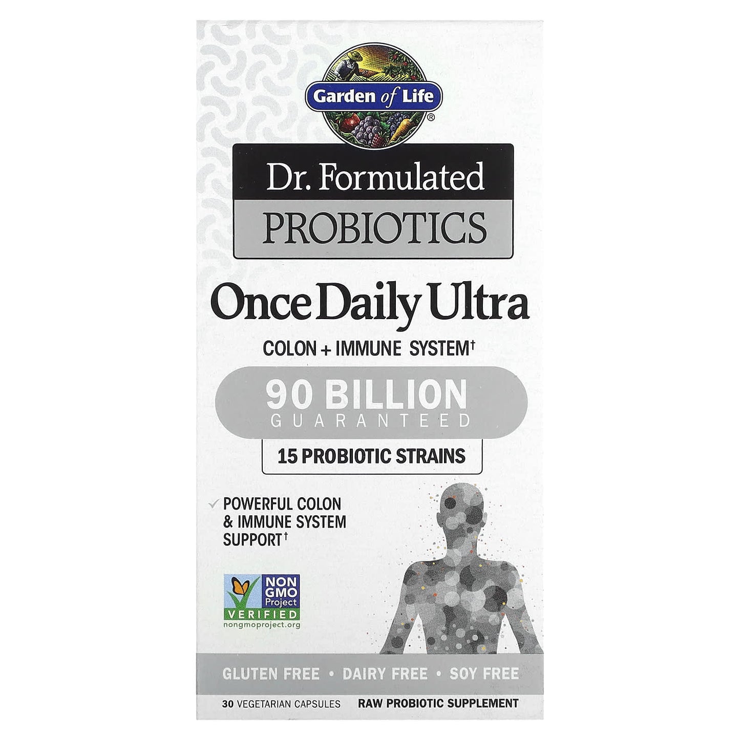 Garden of Life-Dr. Formulated Probiotics-Once Daily Ultra-90 Billion-30 Vegetarian Capsules