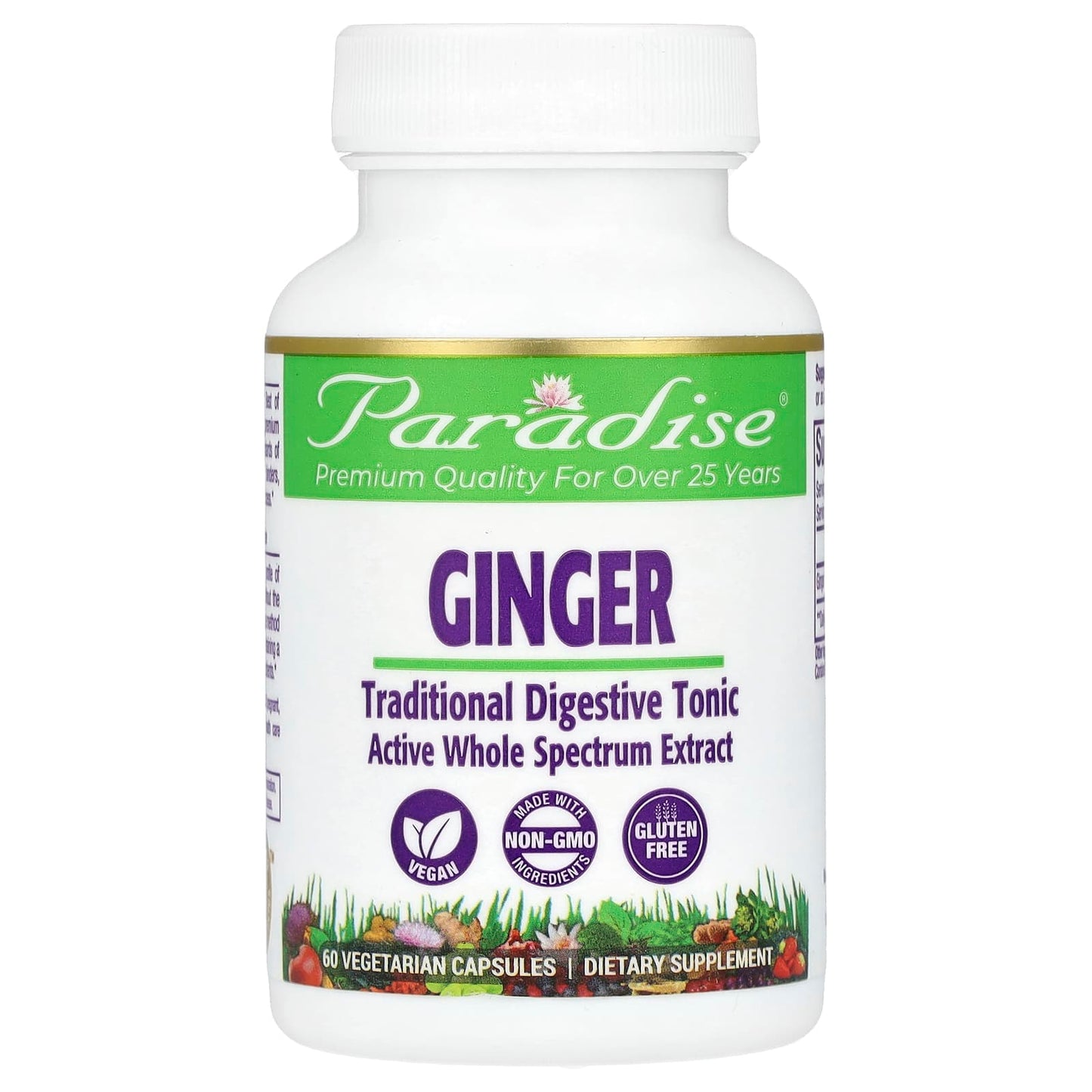 Paradise Herbs-Ginger-60 Vegetarian Capsules