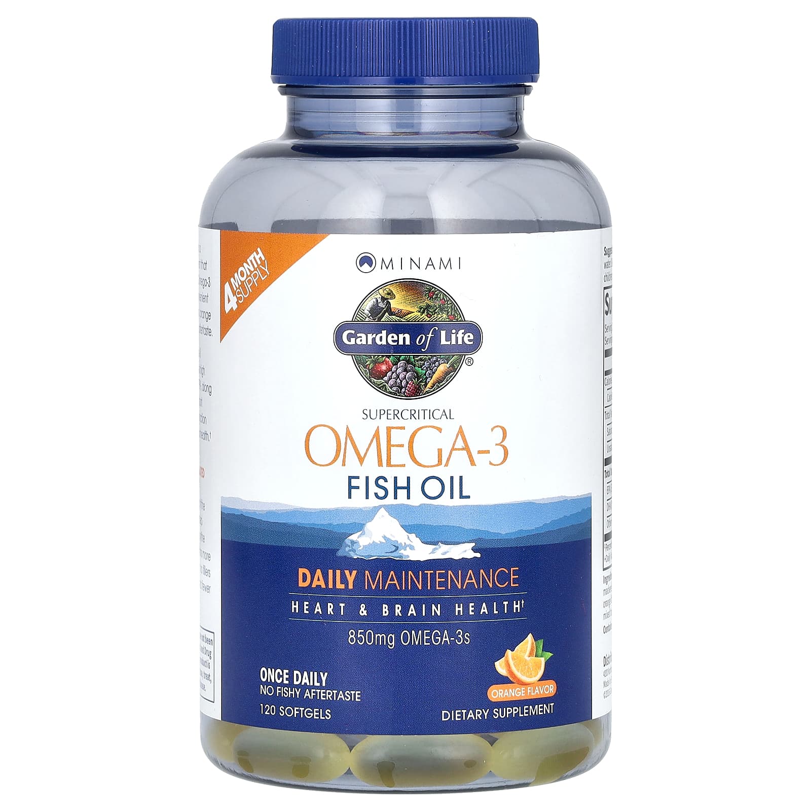 Minami Nutrition-Supercritical Omega-3 Fish Oil-Orange-850 mg-2 Bottles-60 Softgels Each