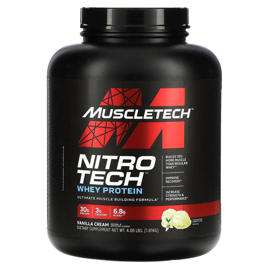 MuscleTech-Nitro Tech-Whey Protein-Vanilla Cream-4 lbs (1.81 kg)