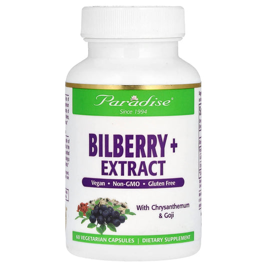 Paradise Herbs-Bilberry + Extract with Chrysanthemum & Goji-60 Vegetarian Capsules