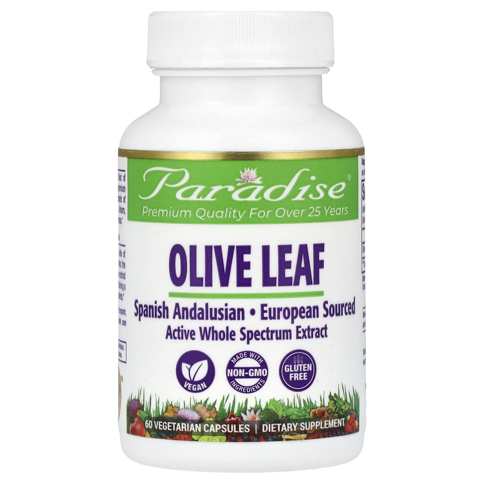 Paradise Herbs-Olive Leaf-60 Vegetarian Capsules