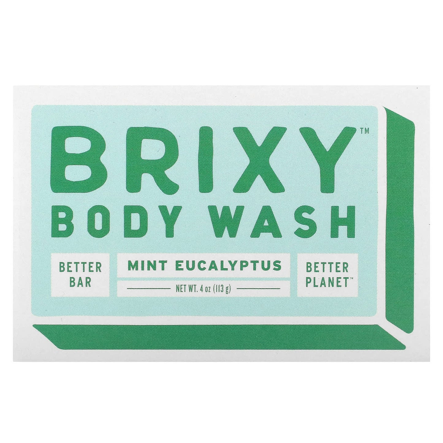 Brixy-Body Wash Bar-Mint Eucalyptus-1 Bar-4 oz (113 g)