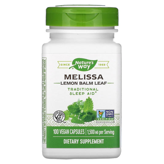 Nature's Way-Melissa-Lemon Balm Leaf-1,500 mg-100 Vegan Capsules (500 mg per Capsule)