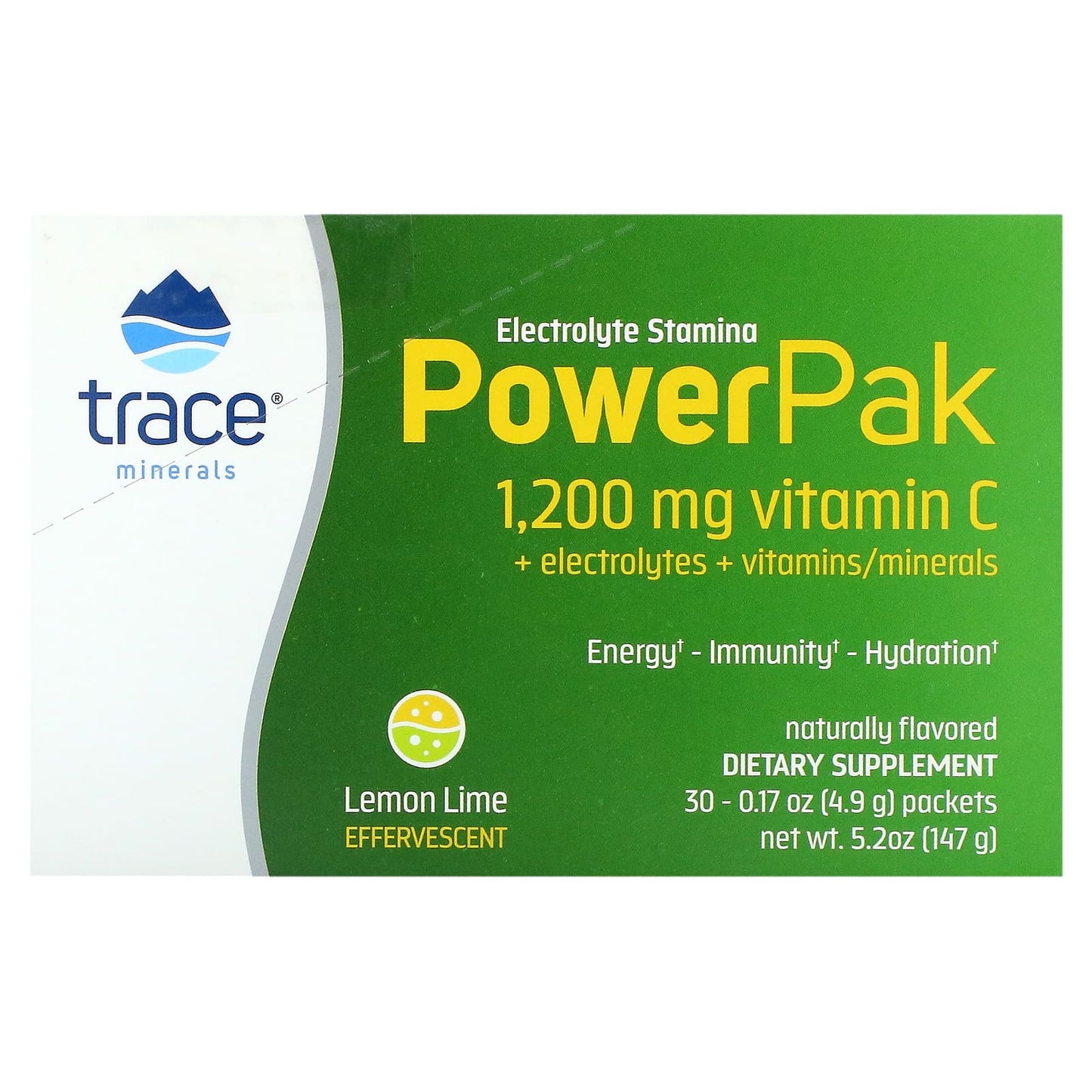 Trace Minerals ®-Electrolyte Stamina PowerPak-Lemon Lime-30 Packets-0.17 oz (4.9 g) Each