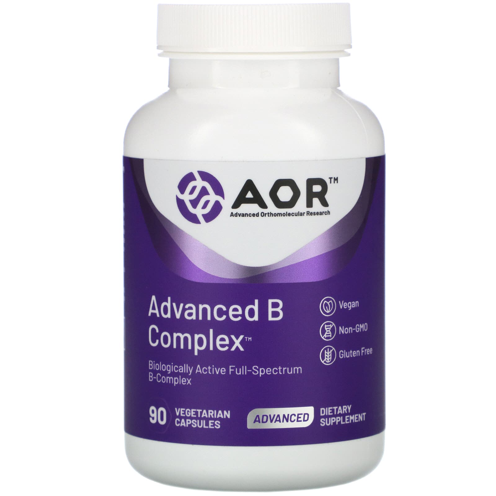 Advanced Orthomolecular Research AOR-Advanced B Complex-90 Vegetarian Capsules