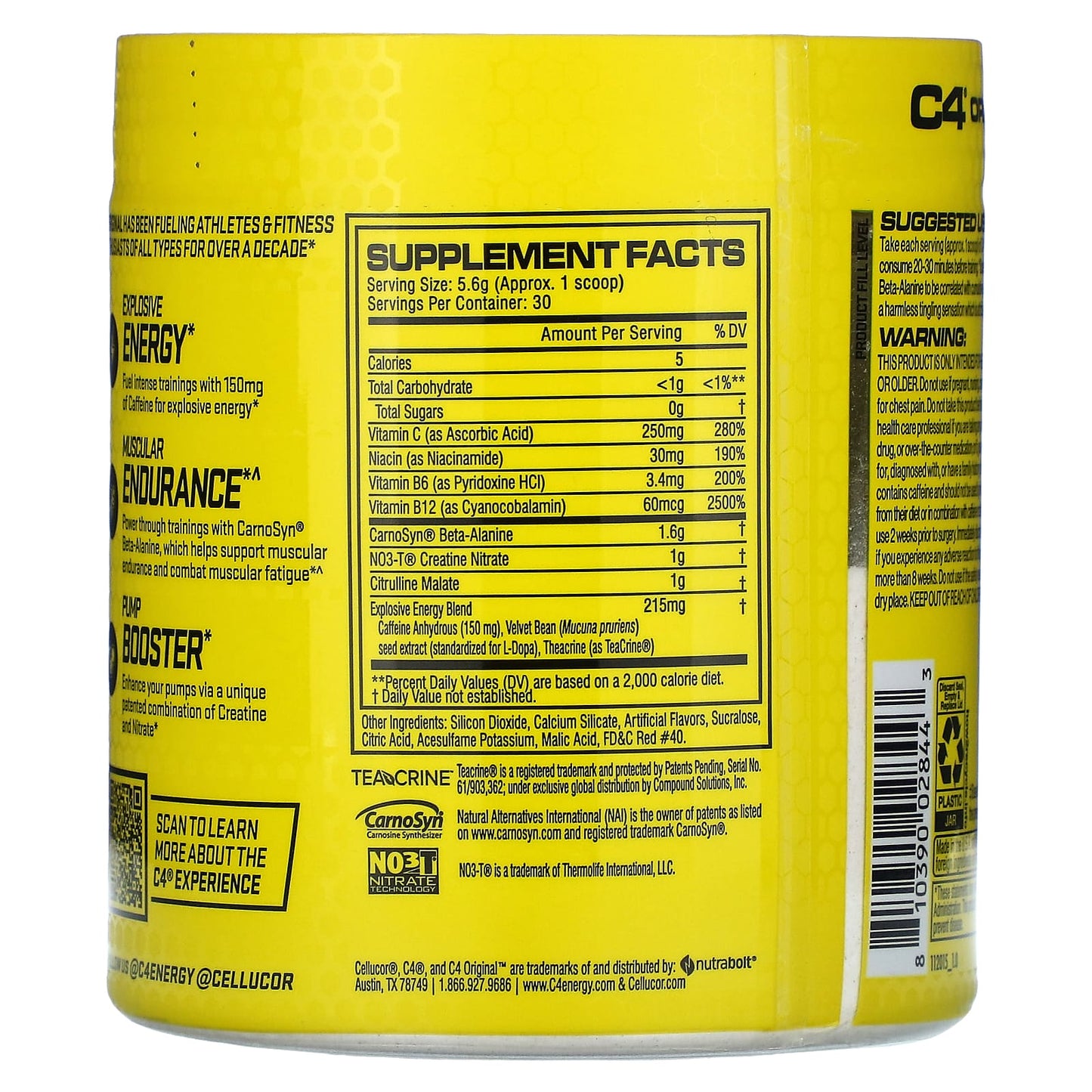 Cellucor, C4 Original, Pre-Workout, Watermelon, 5.9 oz (168 g)