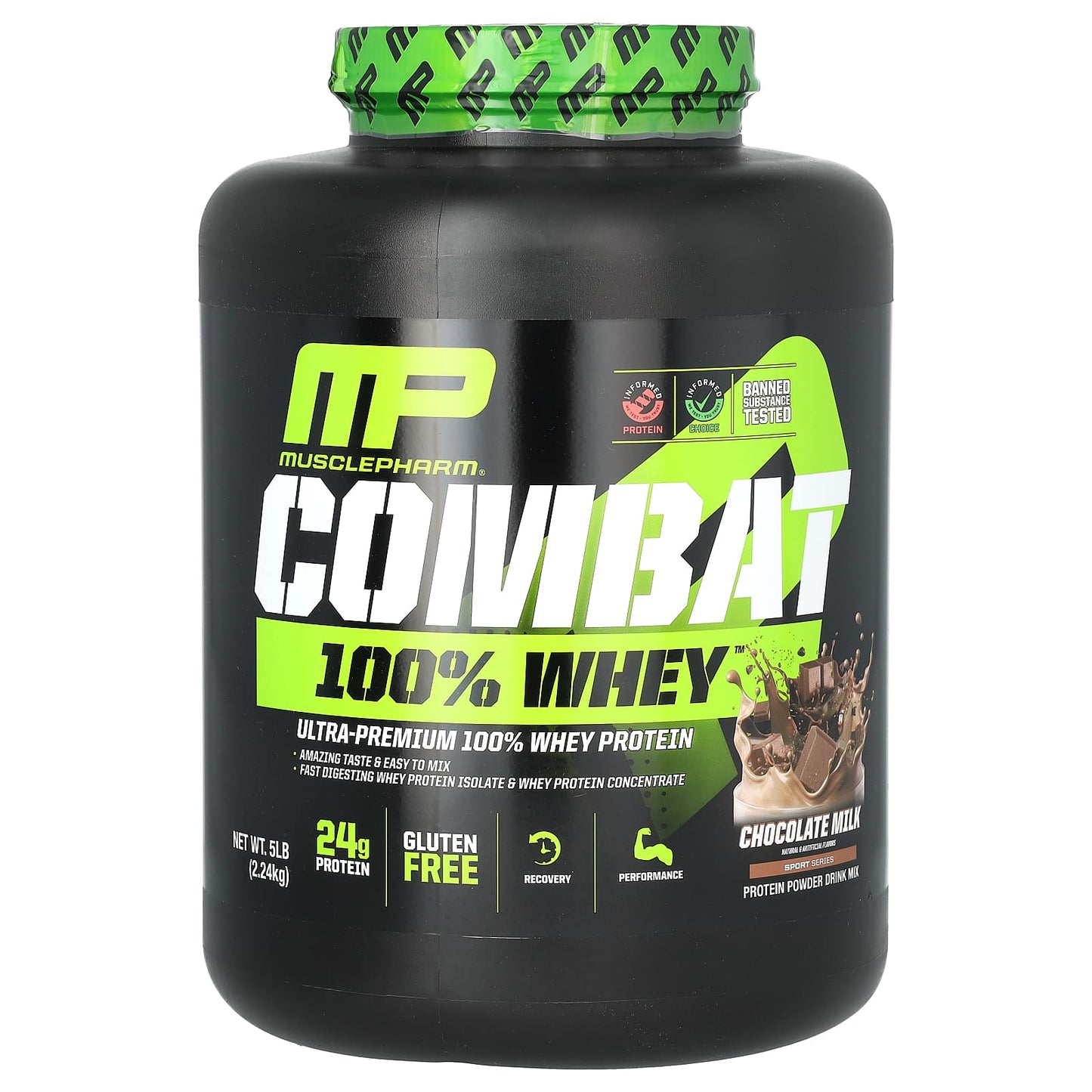 MusclePharm-Combat 100% Whey Protein-Chocolate Milk-5 lb (2.24 kg)