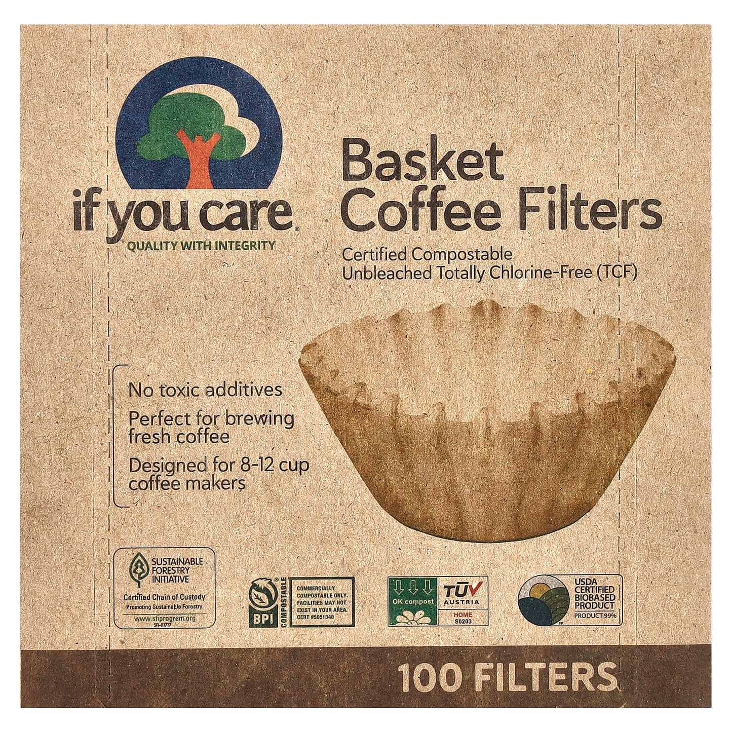 If You Care-Basket Coffee Filters-100 Filters