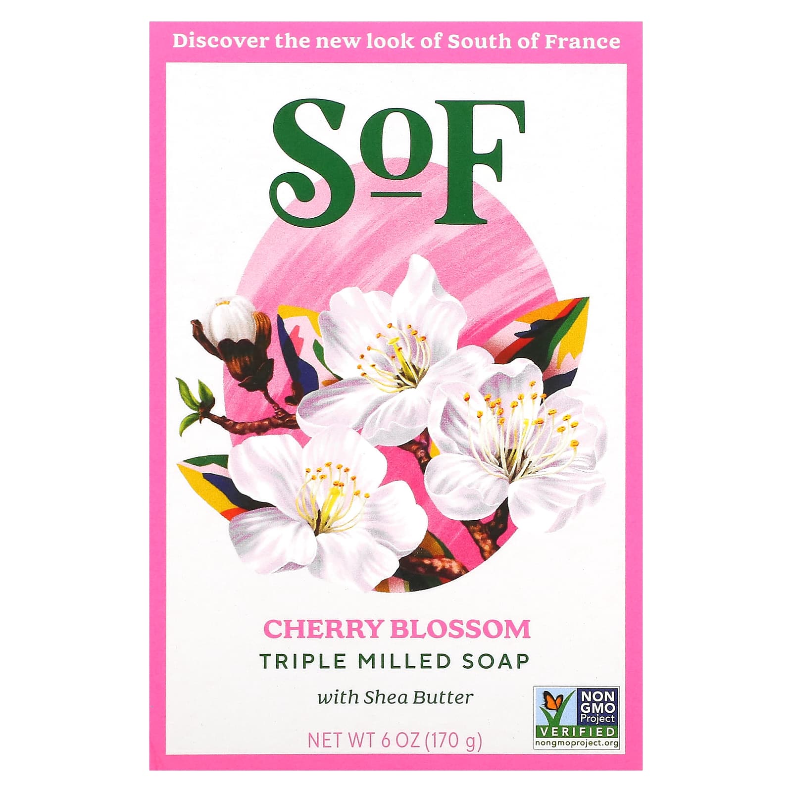 SoF-Triple Milled Bar Soap with Shea Butter-Cherry Blossom-6 oz (170 g)