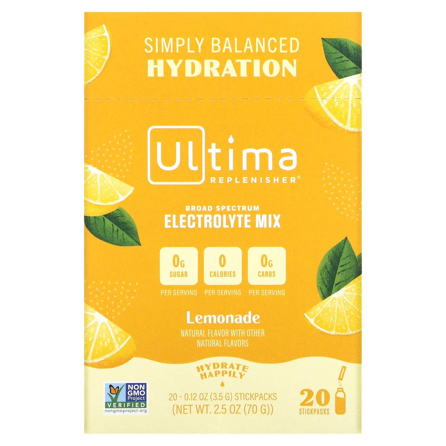 Ultima Replenisher, Electrolyte Drink Mix, Lemonade, 20 Packets, 0.12 oz (3.5 g) Each