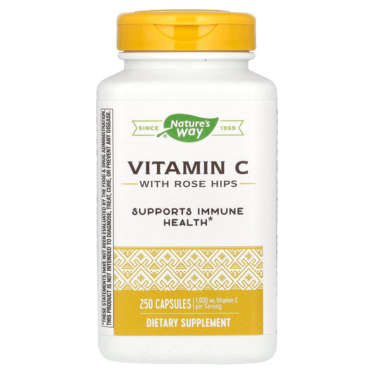 Nature's Way-Vitamin C with Rose Hips-1,000 mg-250 Capsules (500 mg per Capsule)