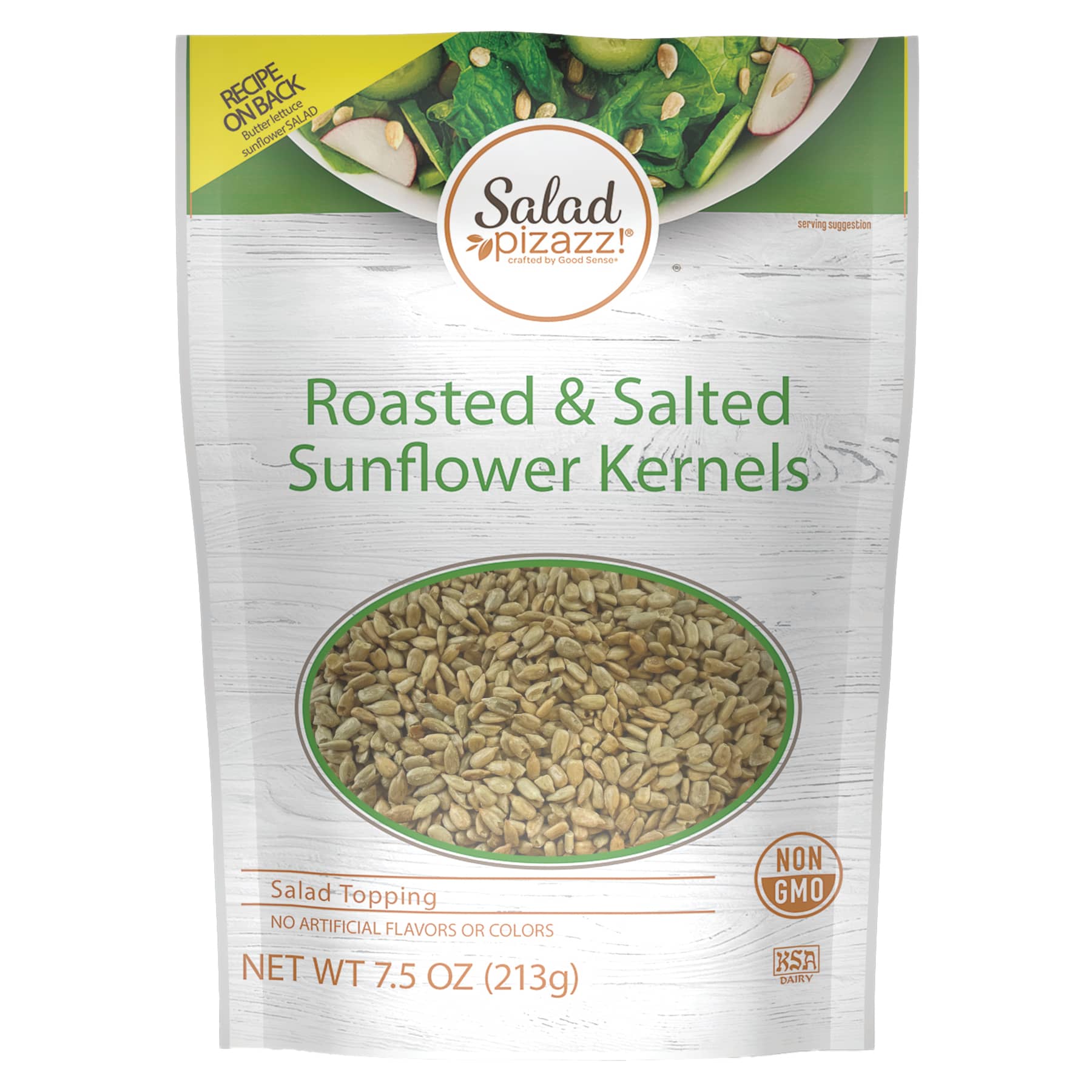 Salad Pizazz!-Roasted & Salted Sunflower Kernels-Salad Topping-7.5 oz (213 g)