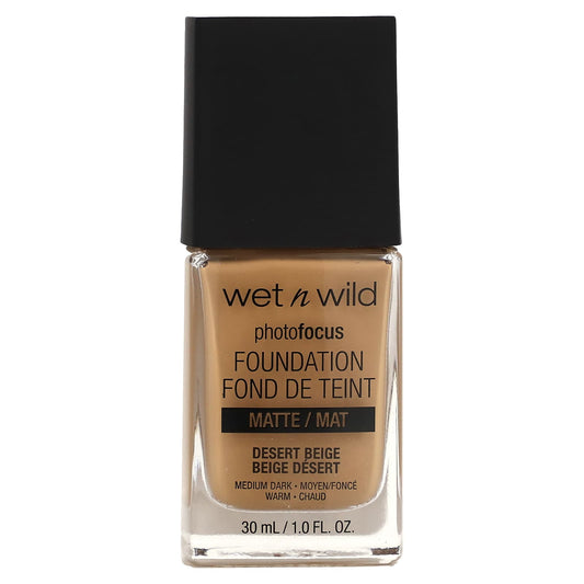 wet n wild-PhotoFocus-Foundation-Matte-Desert Beige-1 fl oz (30 ml)