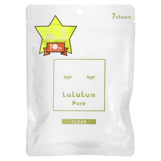 Lululun-Pure Beauty Face Mask-Clear White 4KS-7 Sheets-3.65 fl oz (108 ml)