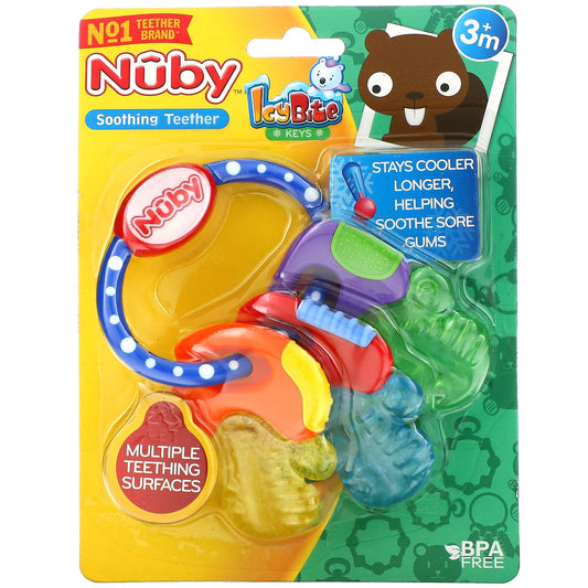 Nuby-Soothing Teether-IcyBite Keys-3+ Months-Blue-1 Teether