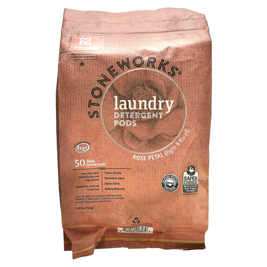 Grab Green-Stoneworks-Laundry Detergent Pods-Rose Petal-50 Loads-1.65 lbs (750 g)