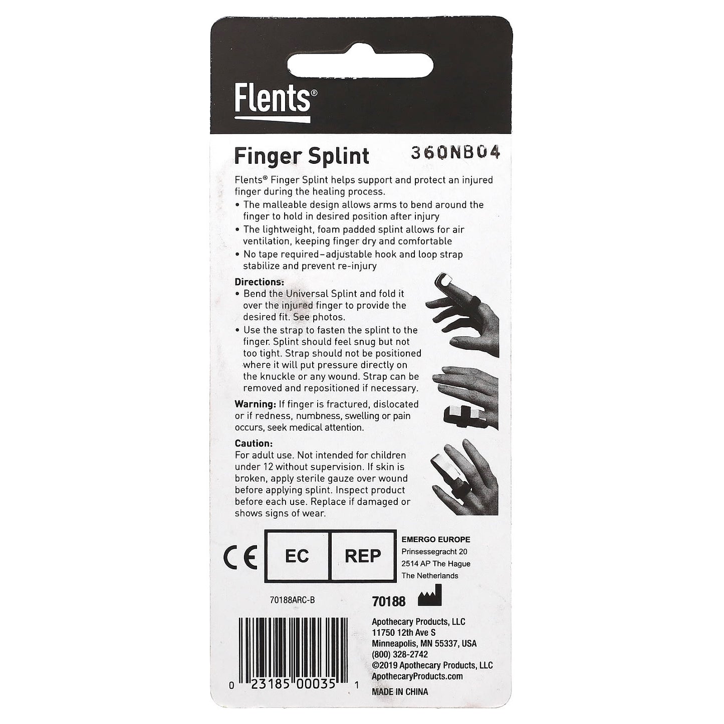 Flents, Finger Splint, Universal, 1 Count