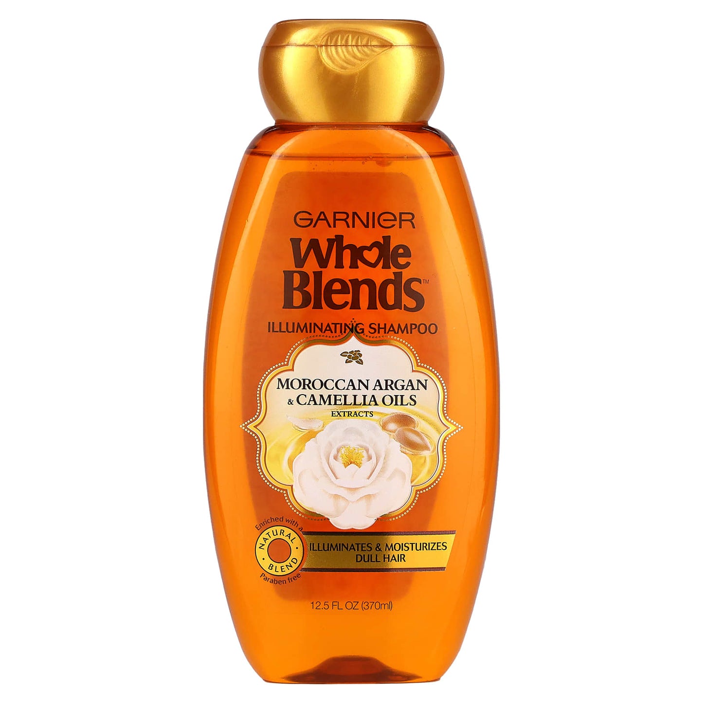 Garnier-Whole Blends-Illuminating Shampoo-Moroccan Argan & Camellia Oils Extracts-12.5 fl oz (370 ml)