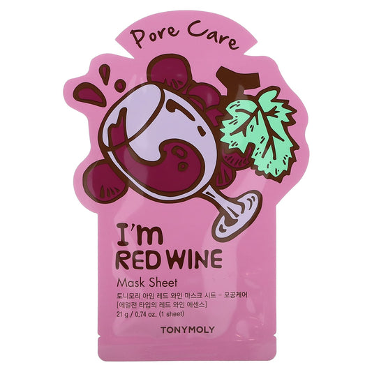 Tony Moly-I'm Red Wine-Pore Care Beauty Mask Sheet-1 Sheet-0.74 oz (21 g)